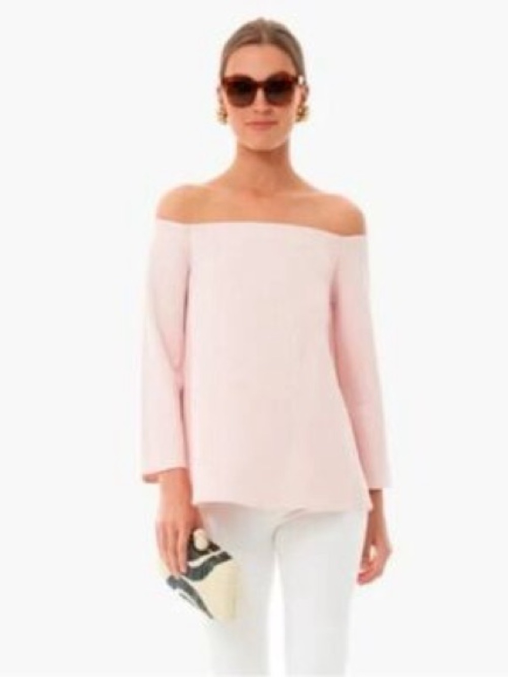 Tuckernuck | Miranda Off-the-Shoulder Blouse in Light Pink